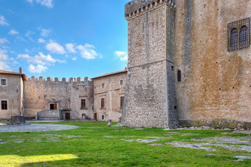 Fototapeta na wymiar Caetani Castle Sermoneta Courtyard