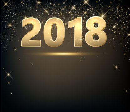 Golden 2018 New Year background.