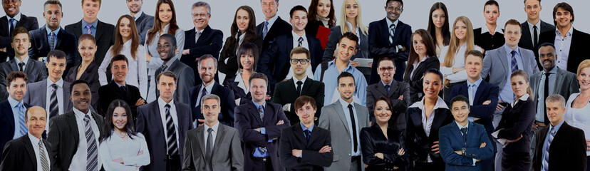 Business people group. Isolated over white background