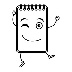 notebook school kawaii character vector illustration design