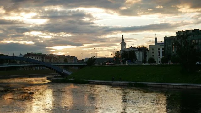 Timelapse city centre river