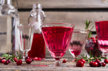 Transparent red drink