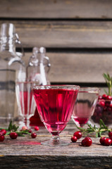 Transparent red drink