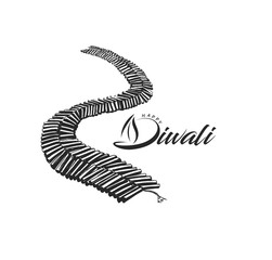 Diwali crackers, Hand Drawn Sketch Vector illustration.