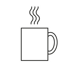 Icon Mug with steam. A hot beverage. Vector.