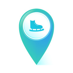 Naklejka premium Map Pointer blau - Schlittschuh