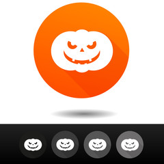 Halloween icons. Horror signs. Pumpkin symbol. Vector Circle web buttons.