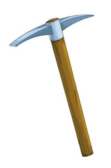 cartoon mining tool - pick axe - illustration for children