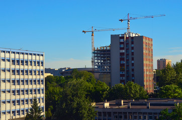 Obraz na płótnie Canvas Katowice - budowa wieżowca, centrum
