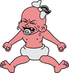 mädchen girl frau weiblich zicke wütend weinen schreien böse brüllen flennen nerven laut jammern klein süß niedlich windel kind baby comic cartoon