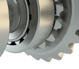 Cog gears mechanism concept. 3d illustration
