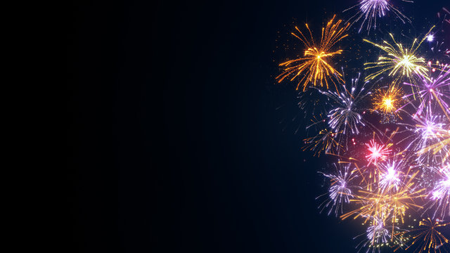 Fireworks on edge and free space holiday image