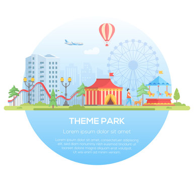 Theme park - modern flat design style vector illustration