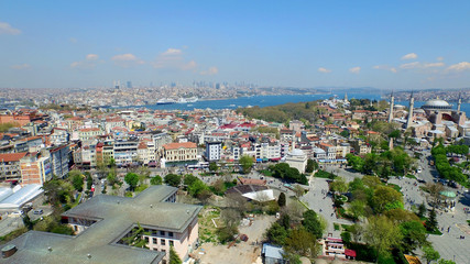 Fototapeta na wymiar istanbul aerial view and city