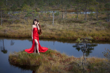 woman in forest