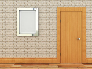 Doors in the interior. Empty picture.