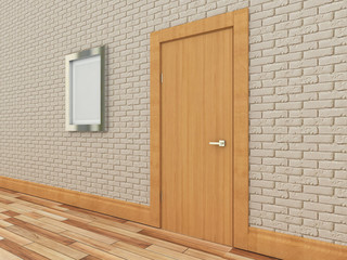 Doors in the interior. Empty picture.