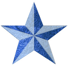 étoile bleue, fond blanc