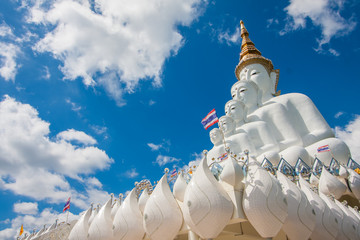 Five buddha Statue Phasornkaew Temple, At Khao kho Phetchabun Thailand.