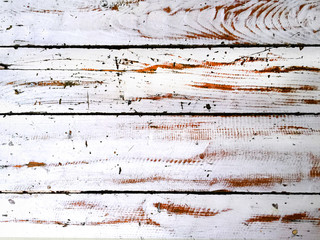 Scraped White Paint on Wooden Planks