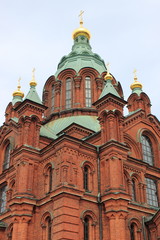 Fototapeta na wymiar Orthodox Uspensky Cathedral in Helsinki, Finland
