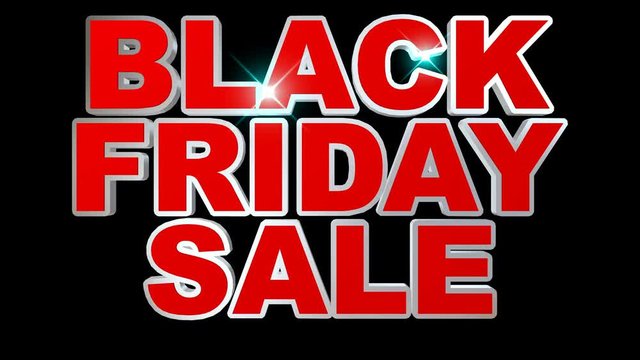 Black Friday Sale - looped Animation on black background. Online shopping banner.