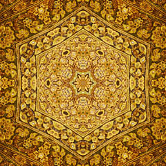 Gold abstract background textures,kaleidoscope Photo technique