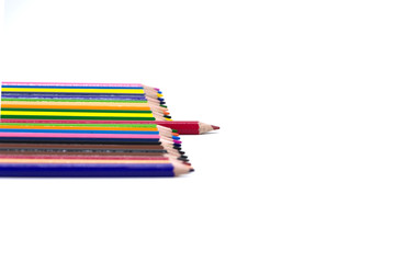 Close up Isolated Pencil color by color