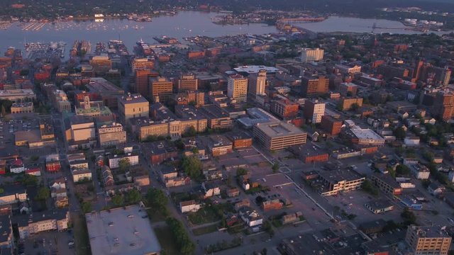 Aerial Maine Portland July 2017 Sunset 4K Inspire 2 
