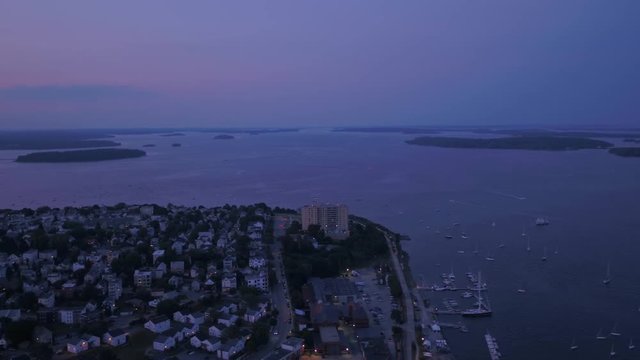Aerial Maine Portland July 2017 Night 4K Inspire 2 