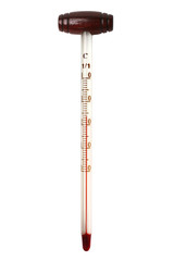 Glass wine thermometer