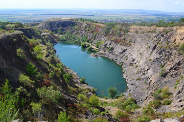 Fototapeta premium Pond in the dell near Tarcal village, Hungary