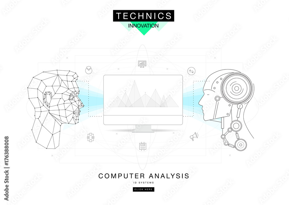 Poster trendy technics innovation systems layouts in polygonal contour line composition, future analysis an