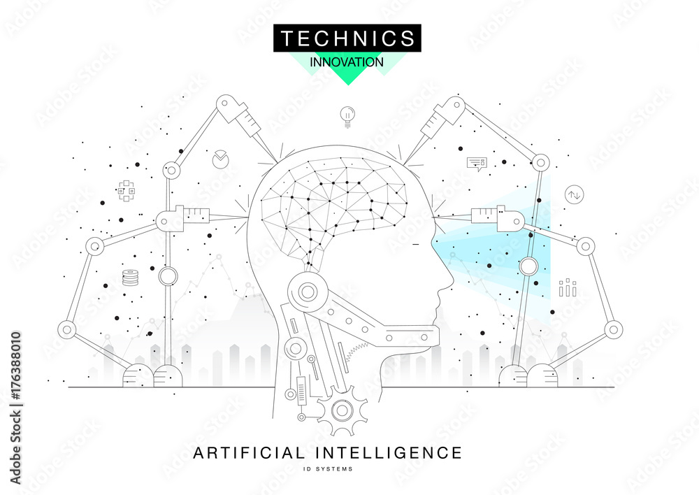 Poster trendy technics innovation systems layouts in polygonal contour line composition, future analysis an