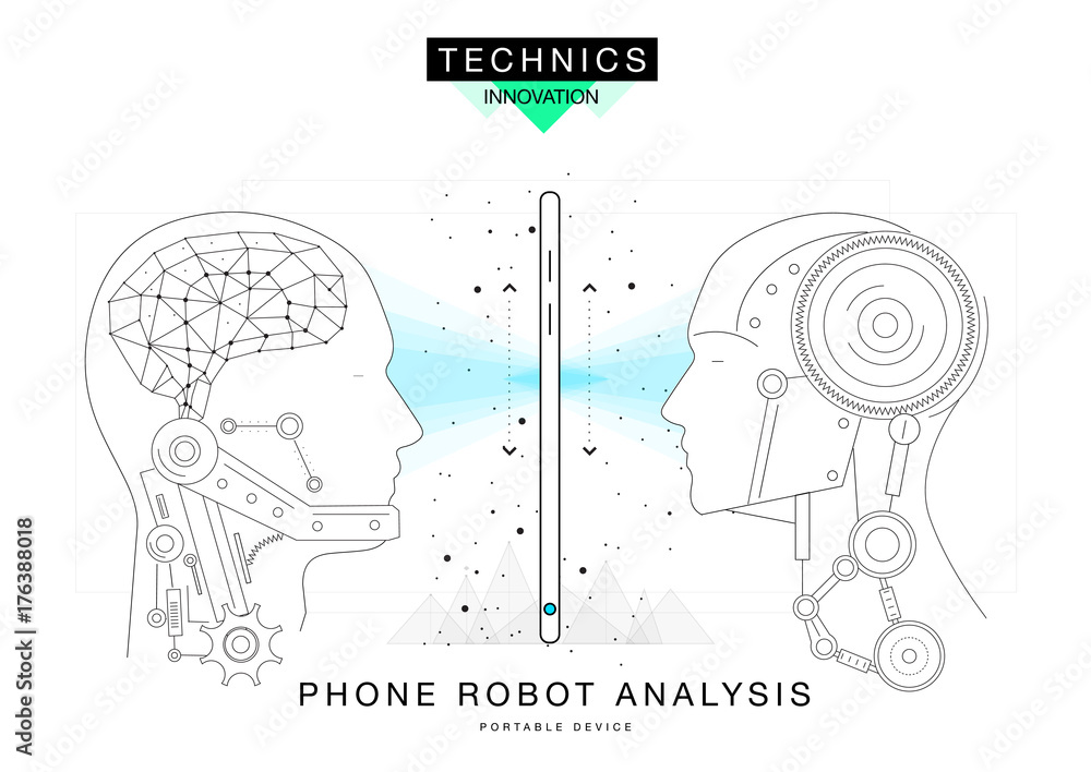 Poster trendy technics innovation systems layouts in polygonal contour line composition, future analysis an