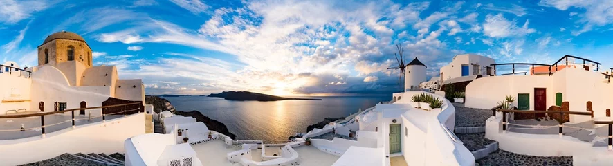 Poster Zonsondergang op Oia, Santorini. Griekenland © luchschenF