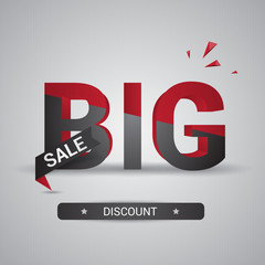 Big sale 3d design template. Vector illustration