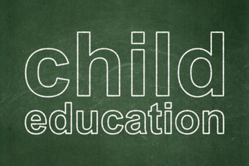 Studying concept: Child Education on chalkboard background