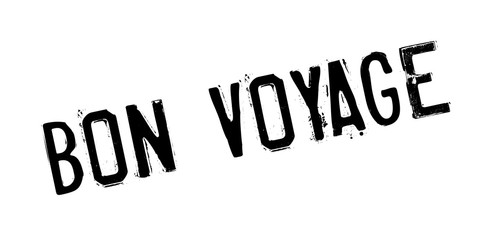 Bon Voyage rubber stamp. Grunge design with dust scratches. Effects can be easily removed for a clean, crisp look. Color is easily changed.