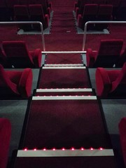 Empty cinema stairs at the movies