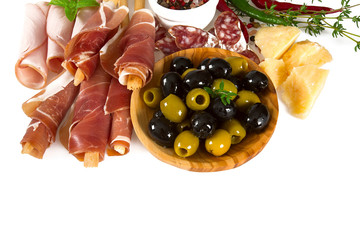 antipasti isolated on white background