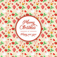 christmas elements beige card