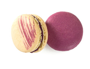 colorful macaroons isolated on white
