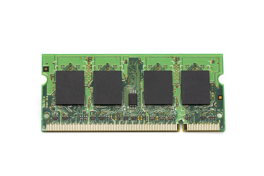 Image Of A Ram Memory On A White Background. Equipment And Computer Hardware.