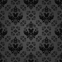 Classic seamless vector pattern. Traditional orient ornament. Classic vintage dark background