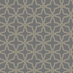 Obraz premium Seamless vector golden ornament in arabian style. Geometric abstract background. Pattern for wallpapers and backgrounds