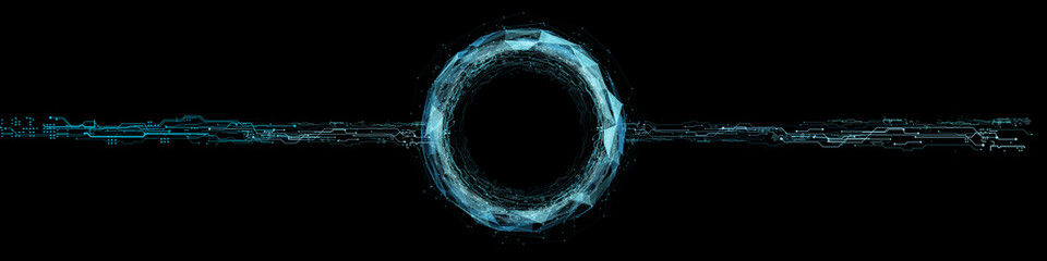 Power Circle Hologram Abstraction of triangles