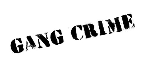 Gang Crime rubber stamp. Grunge design with dust scratches. Effects can be easily removed for a clean, crisp look. Color is easily changed.