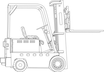 Forklift Line Drawing
