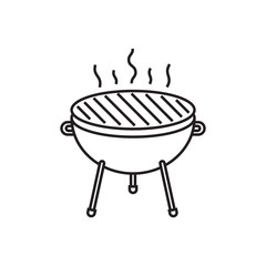 Bbq grill vector icon isolated on white background